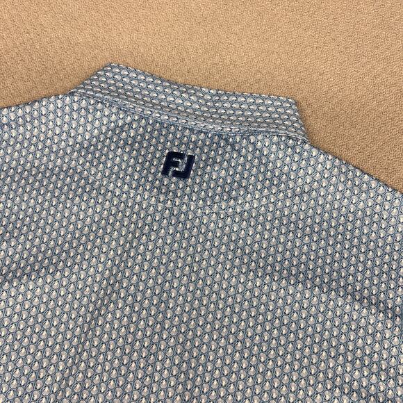 Footjoy Polo Shirt Mens XL Geometric Sea Shell Ocean Performance Golf Stretch - Picture 4 of 9